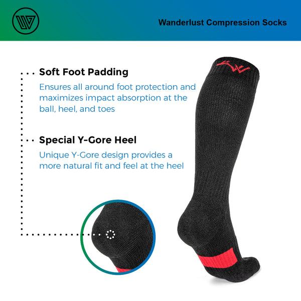 Wanderlust Air Travel Compression Socks - Premium Graduated